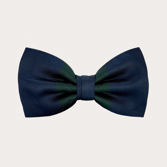 Green and blue regimental bow tie