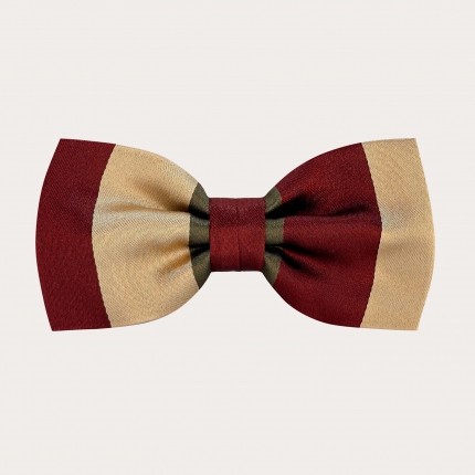 Papillon a righe oro verdi e bordeaux