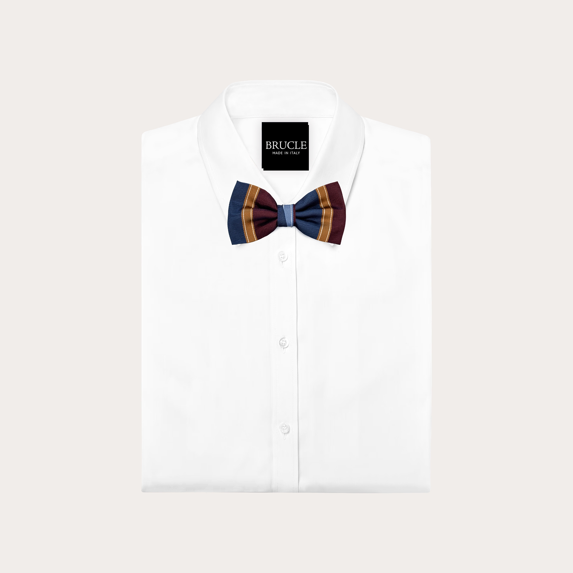 Papillon a righe blu oro e vinaccia