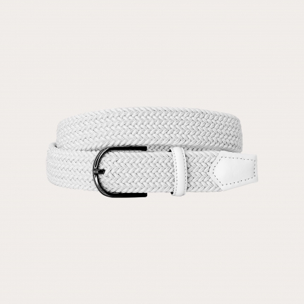Cinturón elástico trenzado blanco