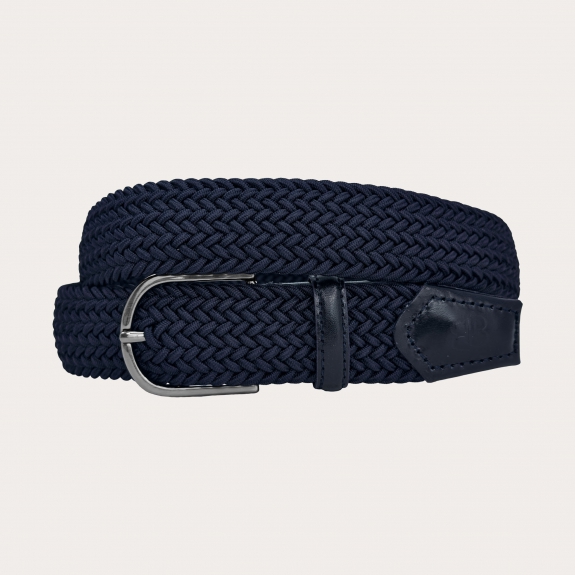 Ceinture élastique tressée extra longue bleu marine