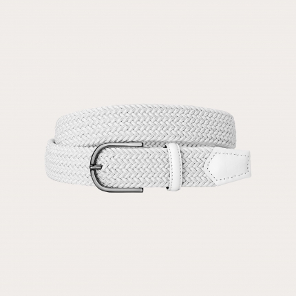 Ceinture élastique tressée extra longue blanche