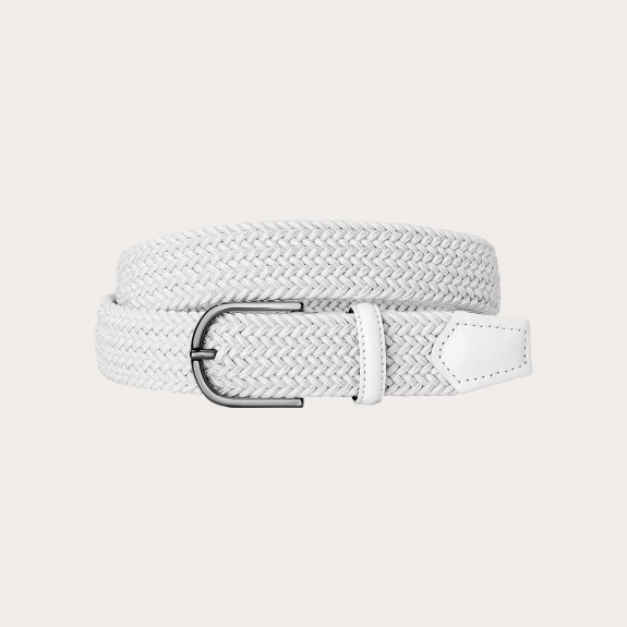 Ceinture élastique tressée extra longue blanche