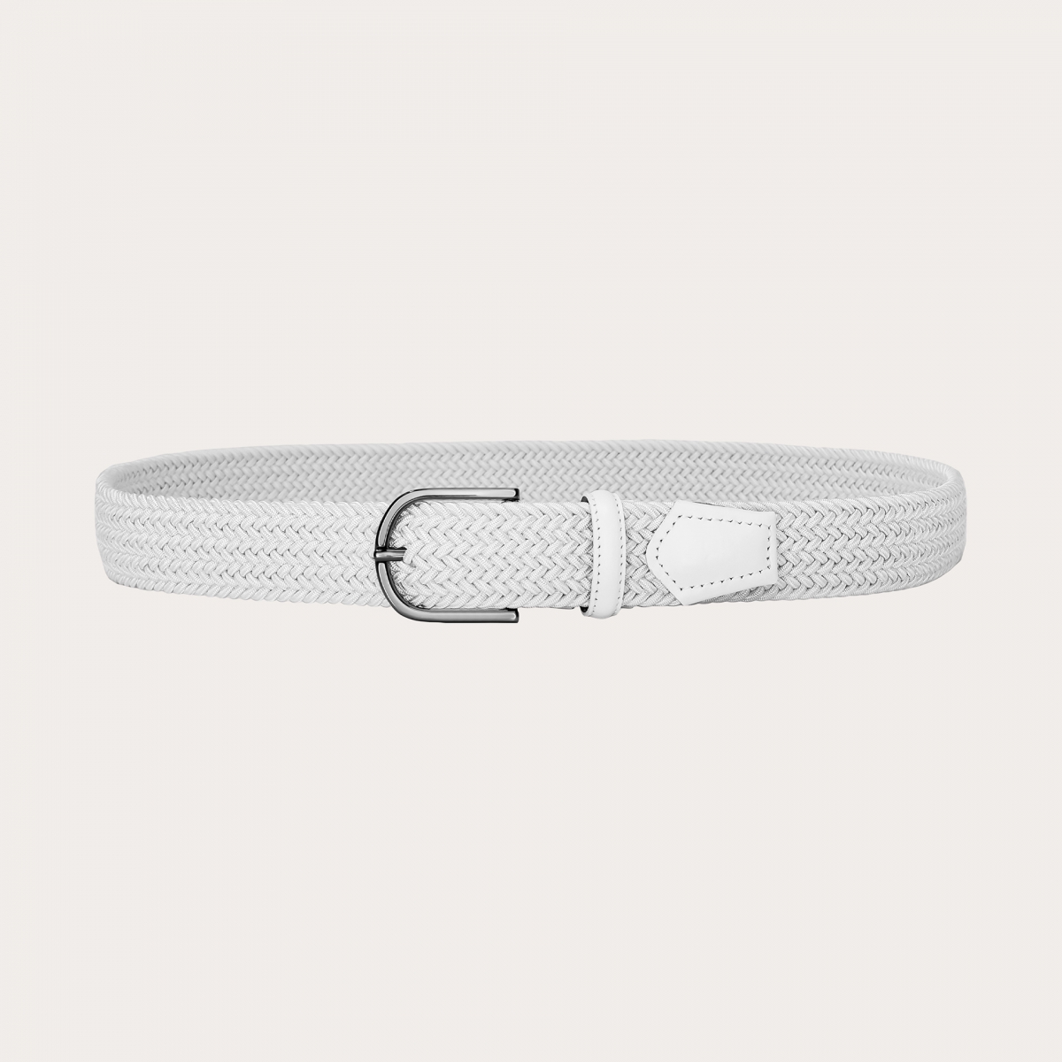 Ceinture élastique tressée extra longue blanche