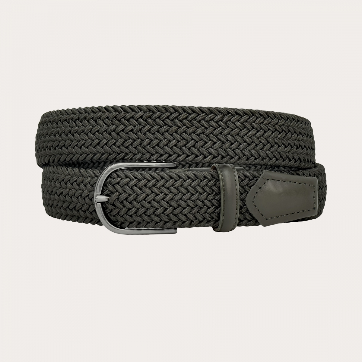 Military green braided elastic belt