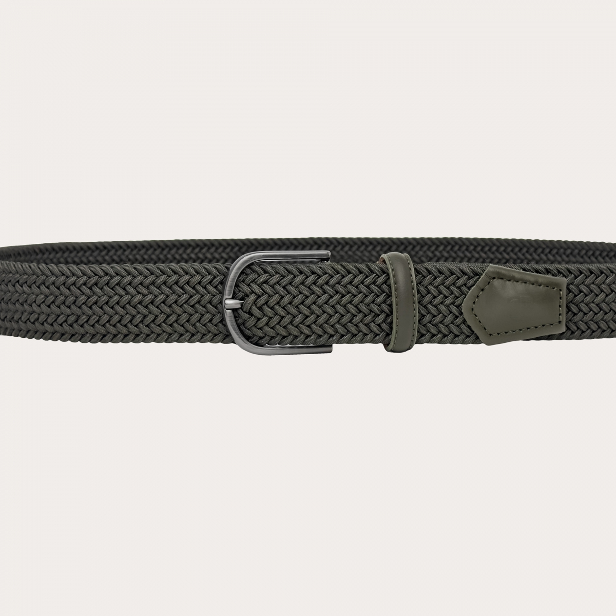 Military green braided elastic belt