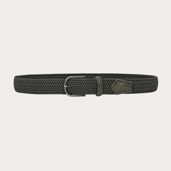 Military green braided elastic belt