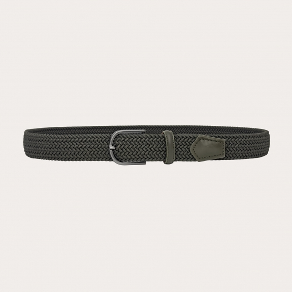 Ceinture élastique tressée extra-longue vert militaire