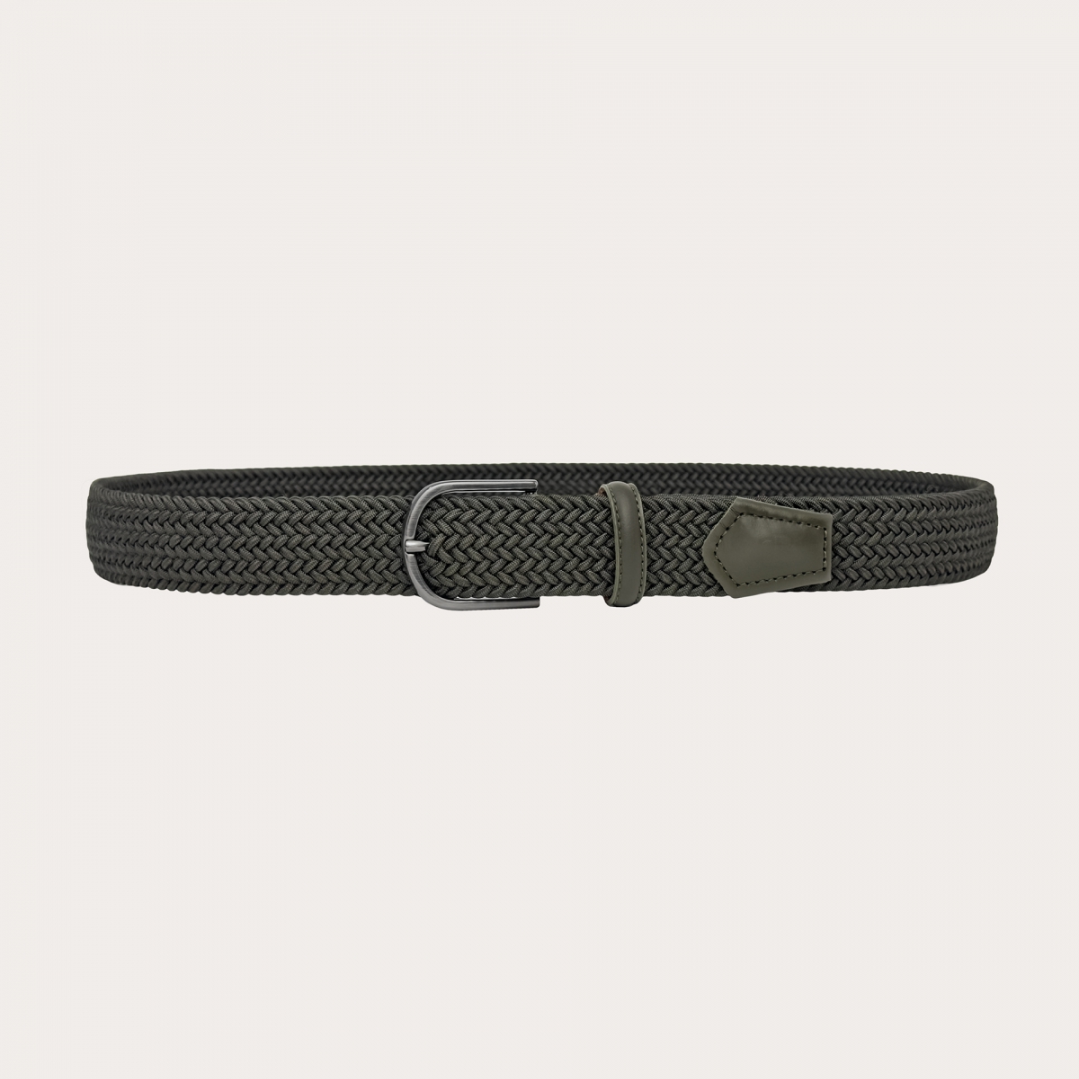 Ceinture élastique tressée extra-longue vert militaire
