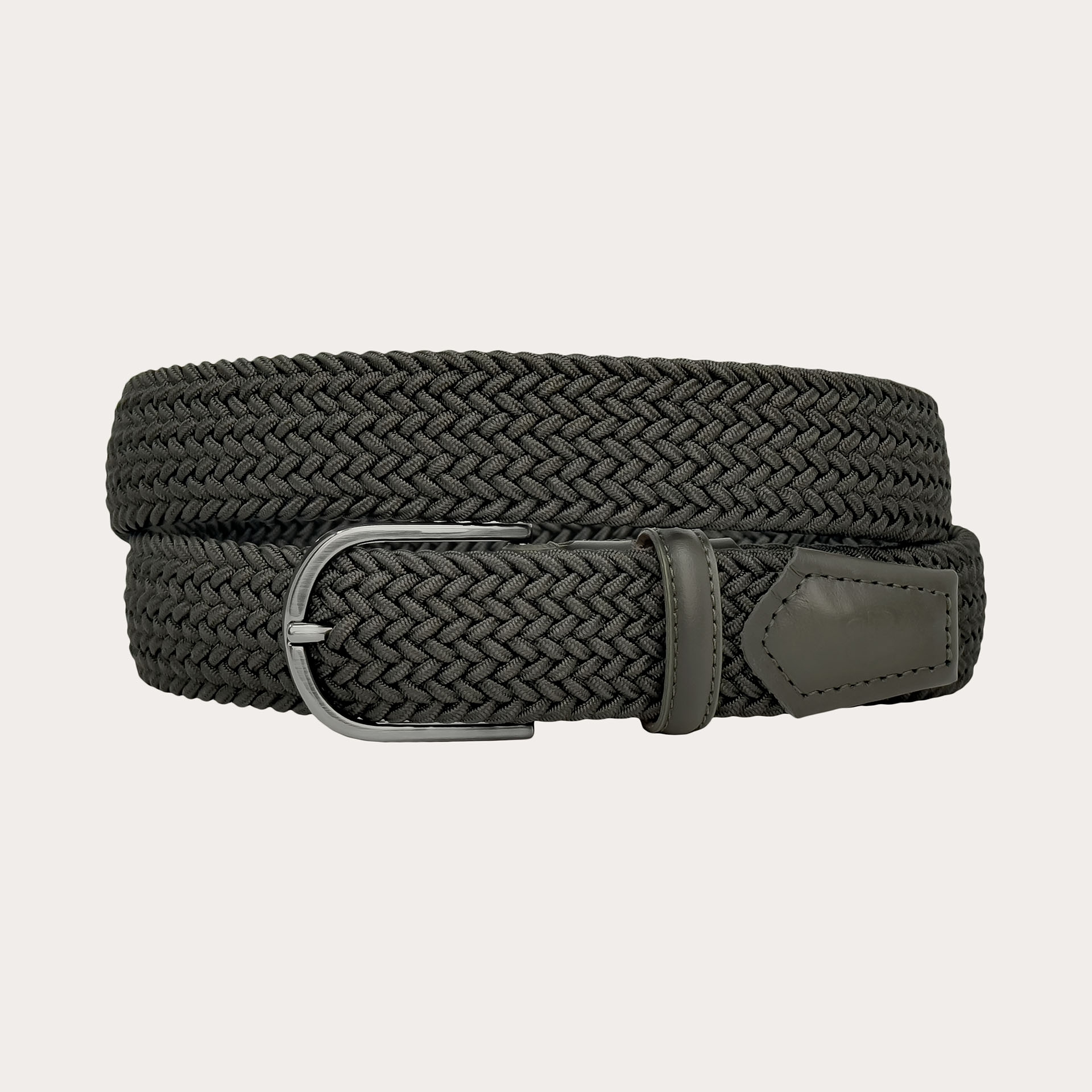 Ceinture élastique tressée extra-longue vert militaire