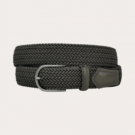 Ceinture élastique tressée extra-longue vert militaire