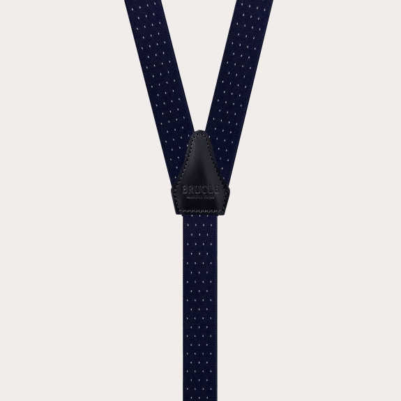 Bretelle strette puntaspillo blu con asole