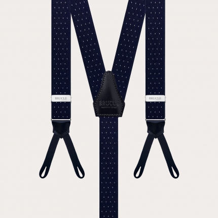 Bretelle strette puntaspillo blu con asole