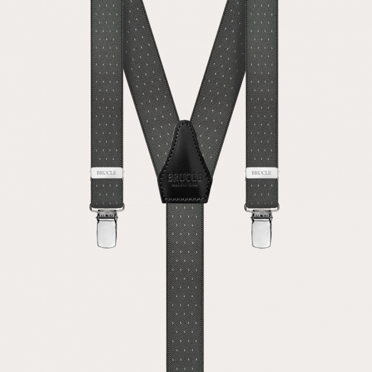 Hosenträger schmale punkte grau Y form