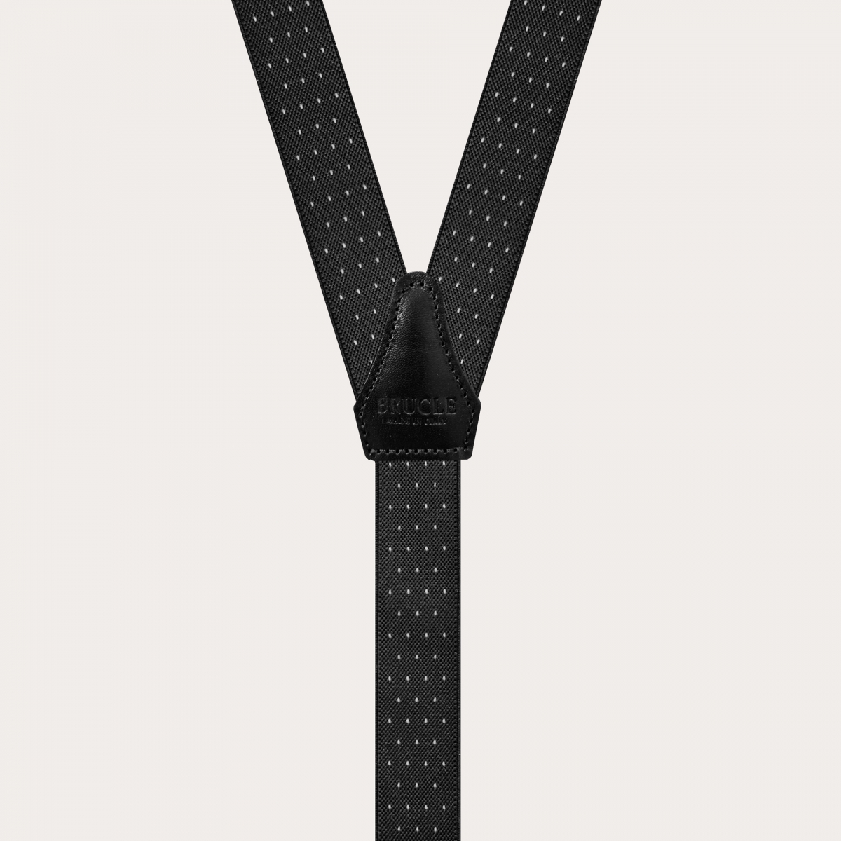 Bretelles fines noires à pois façon épingle avec boutonnières