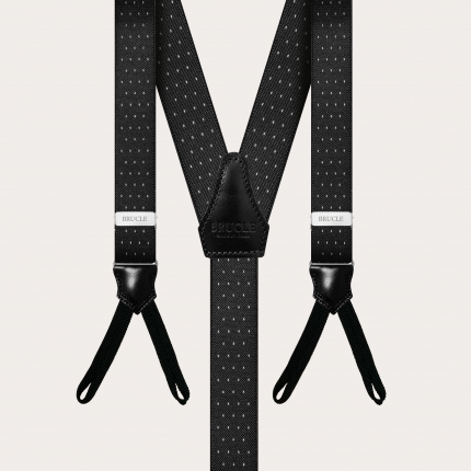 Tirantes estrechos negros con lunares y ojales