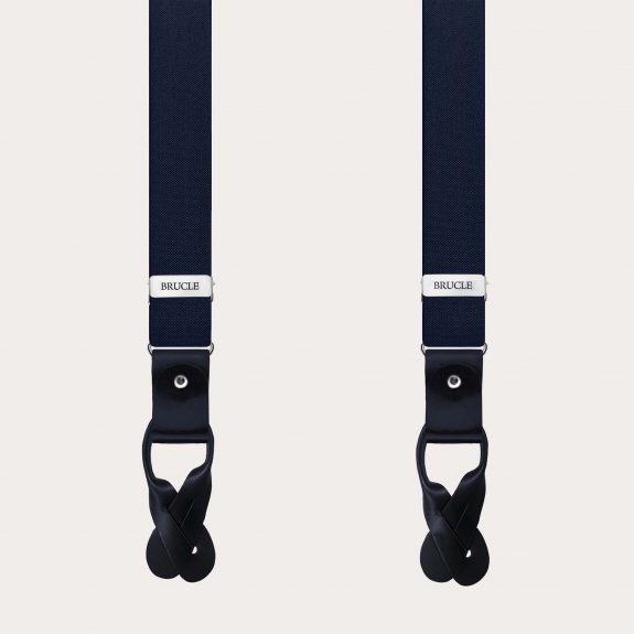 Elegante elastische Hosenträger mit doppeltem Verwendungszweck, marineblau