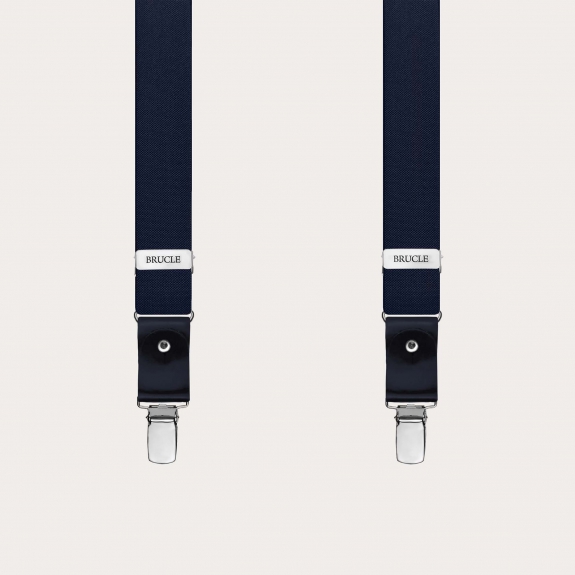 Elegante elastische Hosenträger mit doppeltem Verwendungszweck, marineblau