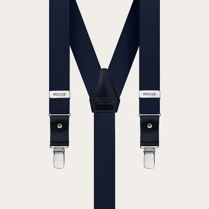 Elegante elastische Hosenträger mit doppeltem Verwendungszweck, marineblau