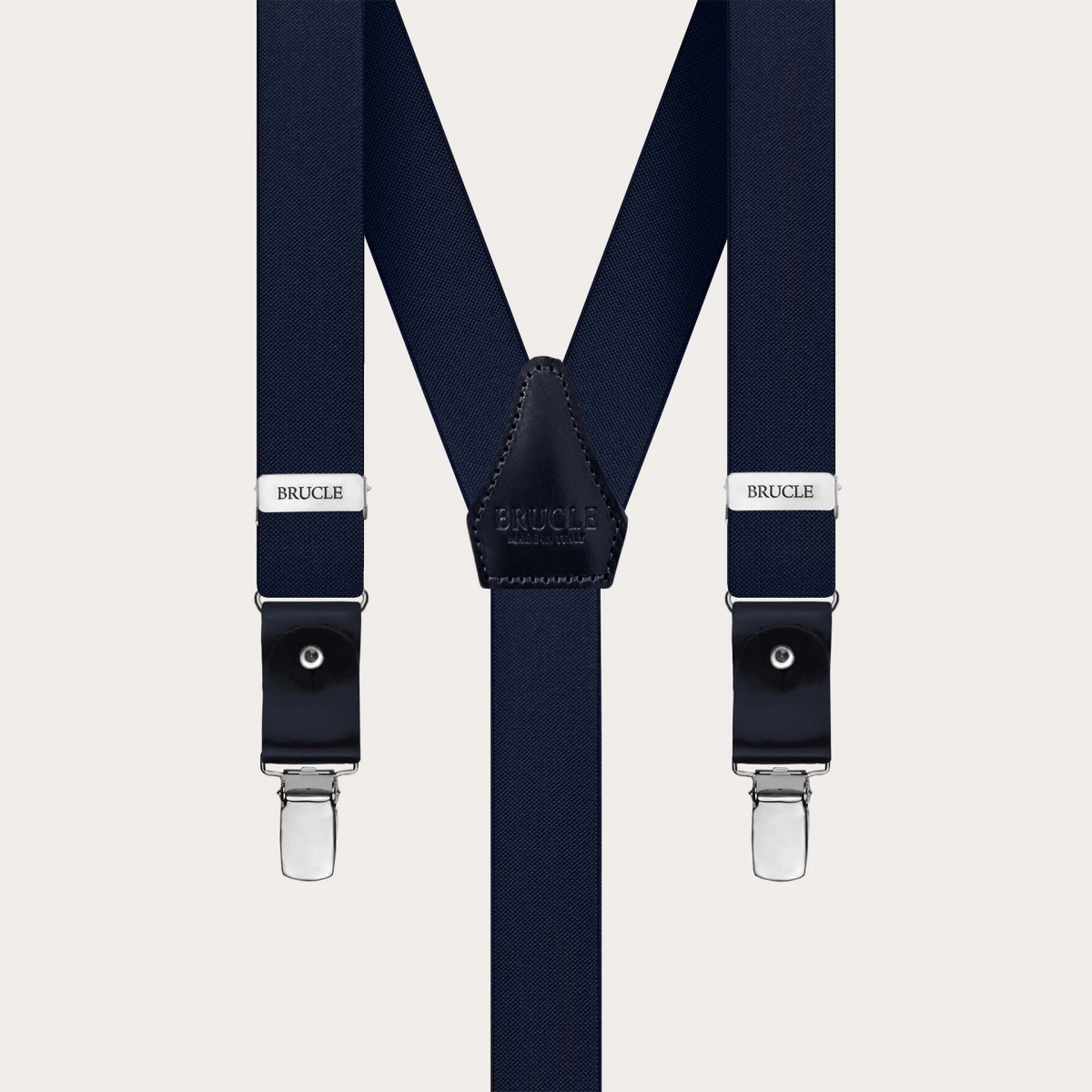 Elegant double use elastic suspenders, navy blue