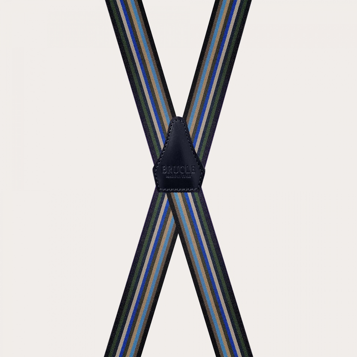 Tirantes estrechos en X con rayas multicolor