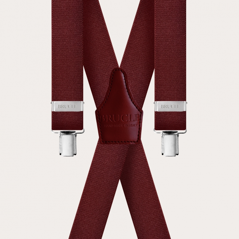 Bretelles en X extra-longues bordeaux