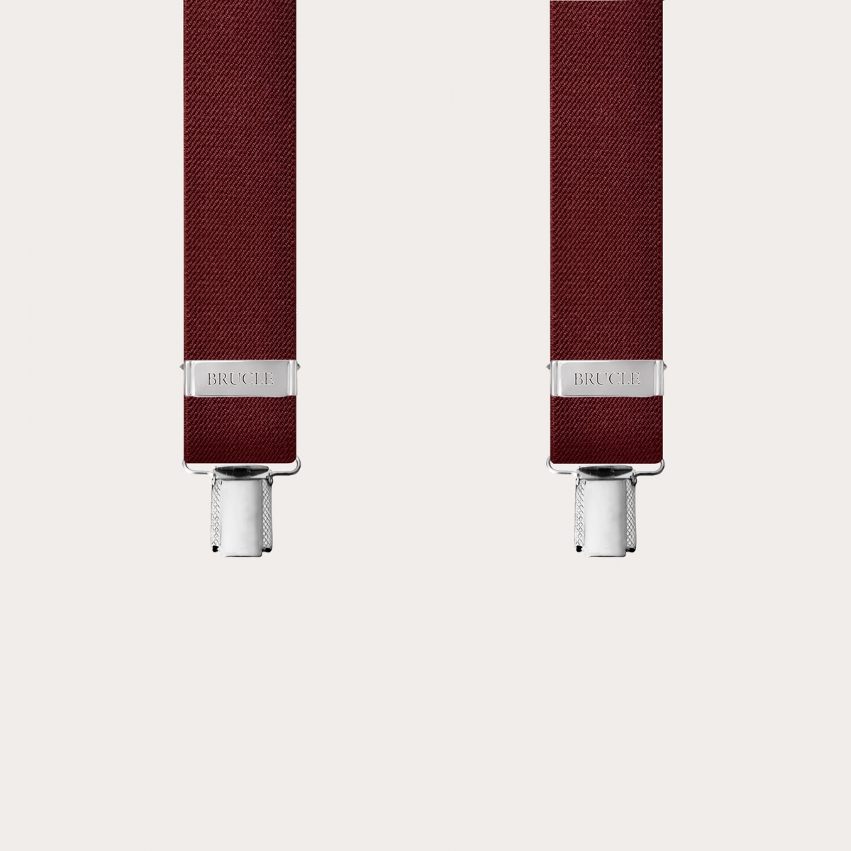BRUCLE Elegant X-shaped nickel free suspenders, burgundy