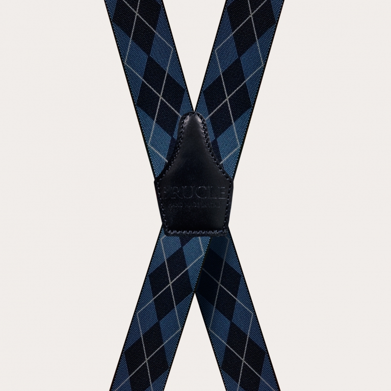 Bretelle extra lunghe Tartan scozzesi blu navy