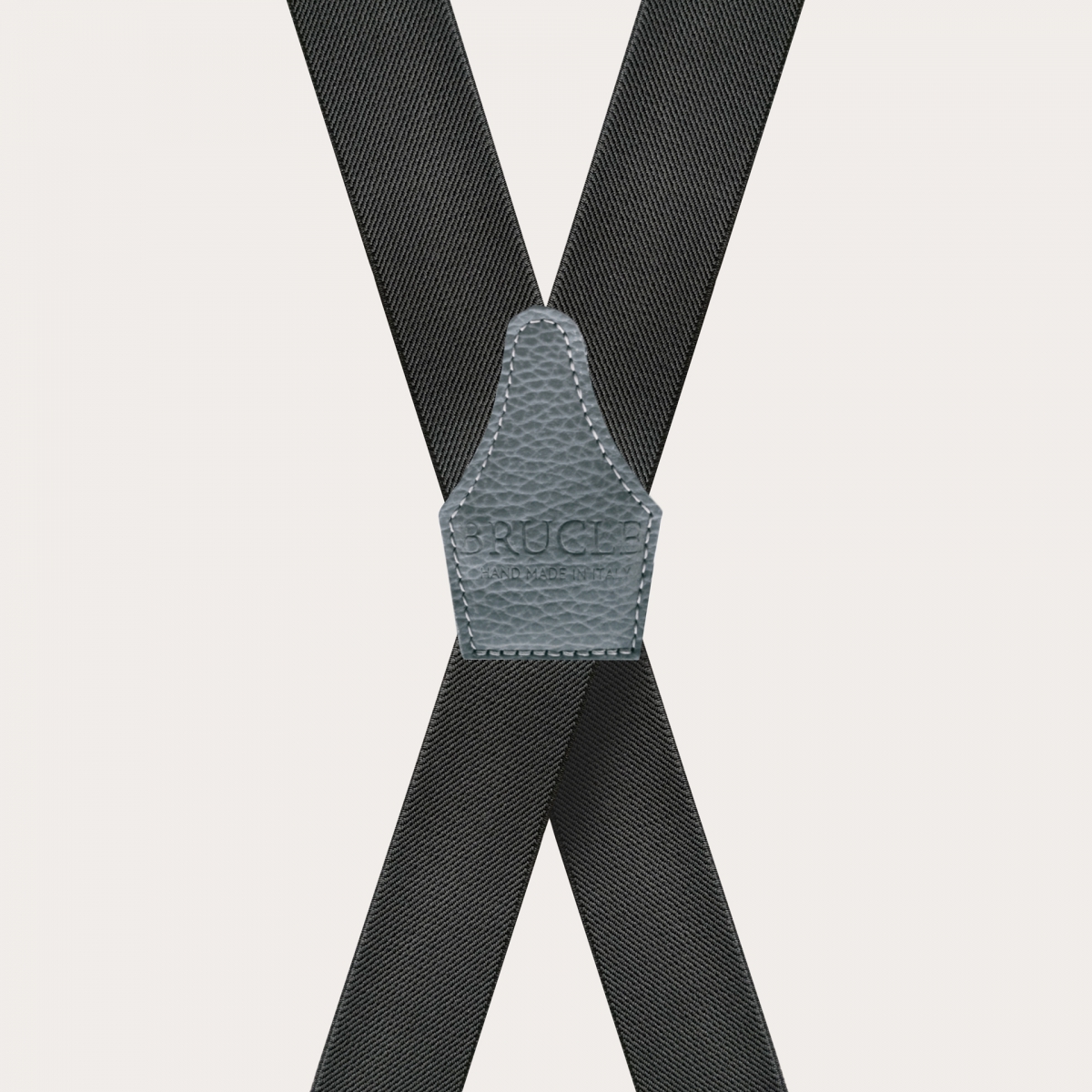 Extra-long grey X-shaped suspenders