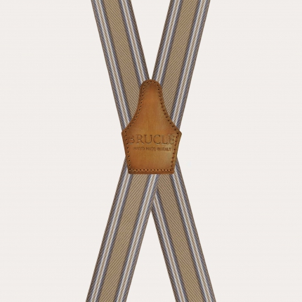 Tirantes extra largos en forma de X a rayas beige