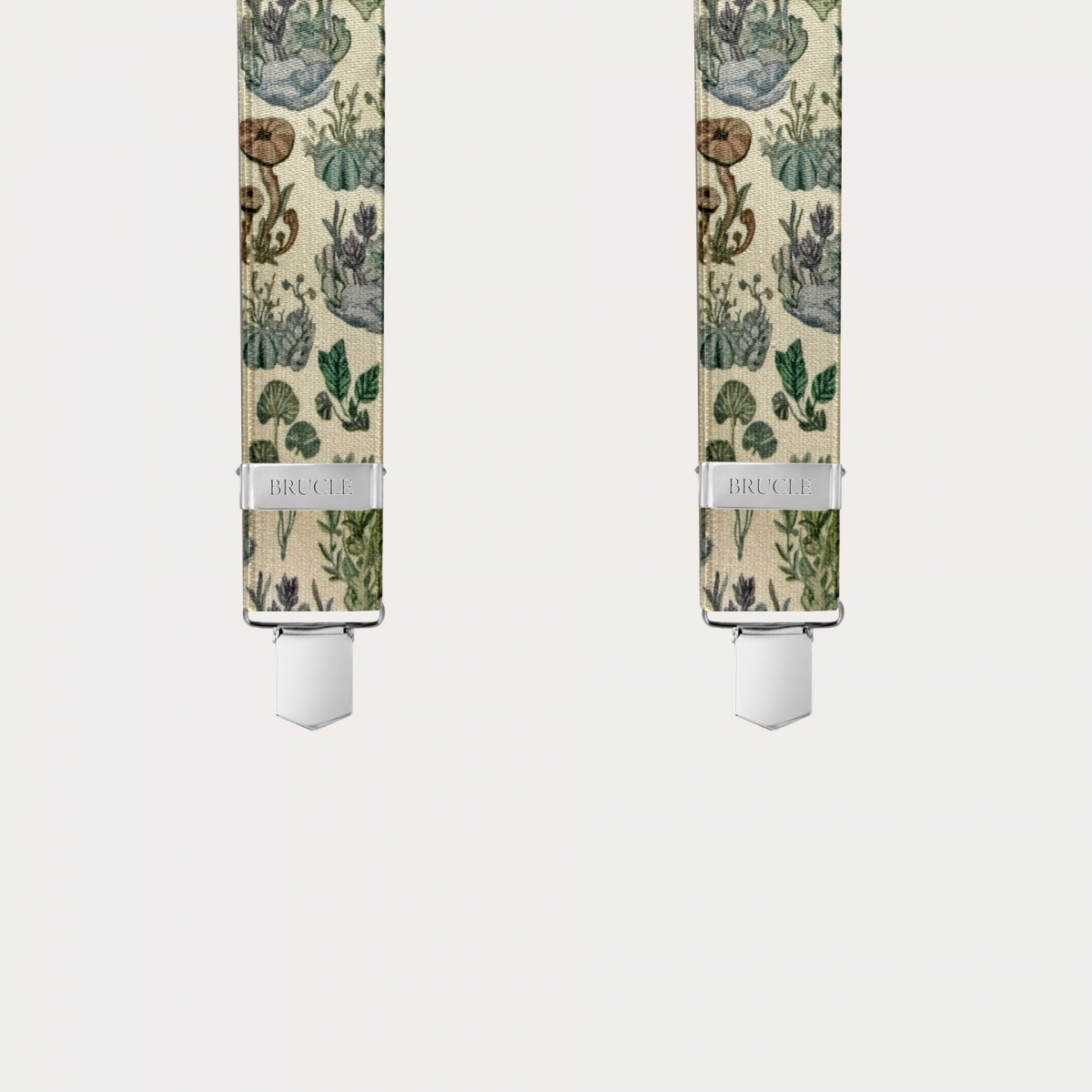 Tirantes extra largos en forma de X con estampado de plantas