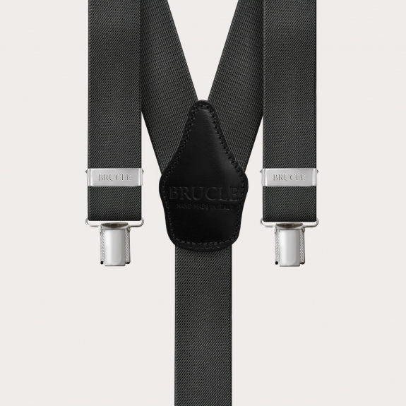 Extra-long grey Y-back suspenders