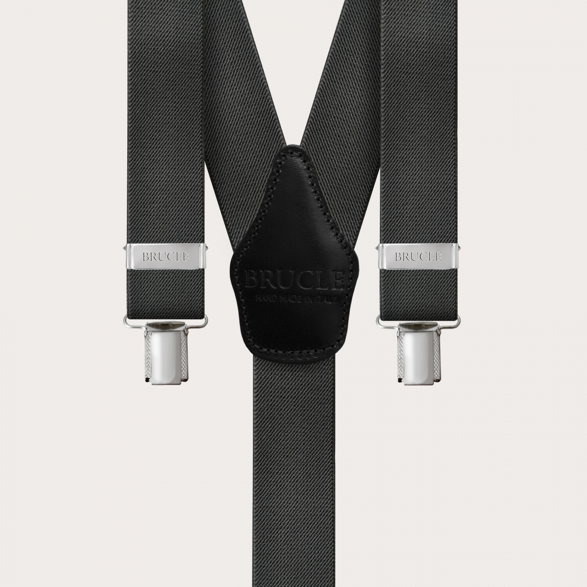 Extra-long grey Y-back suspenders