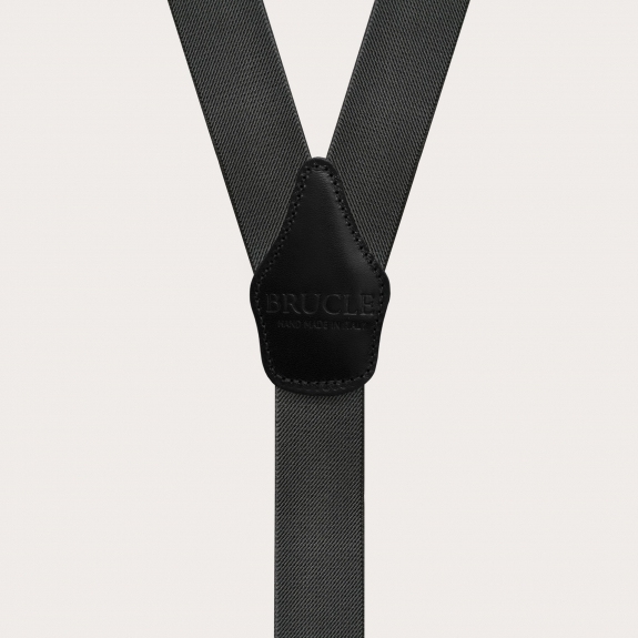 Extra-long grey Y-back suspenders