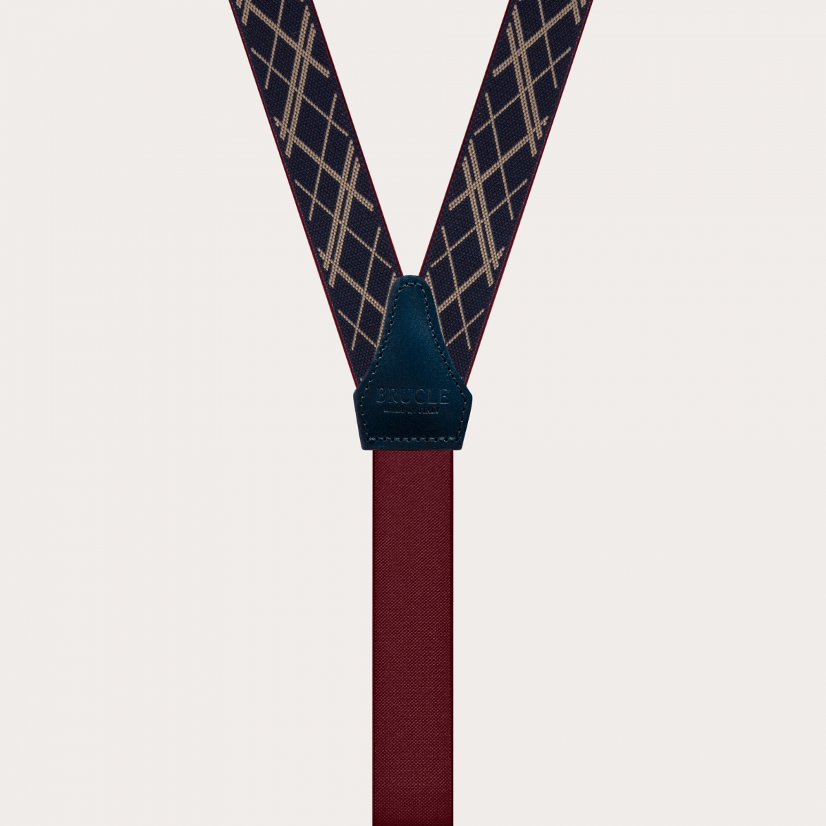 Extra-long narrow suspenders with geometric pattern