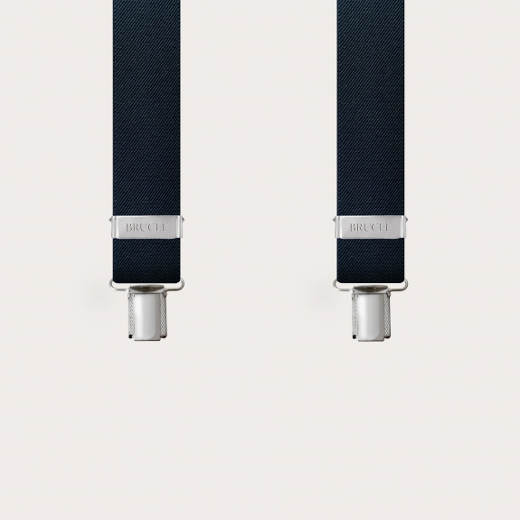 Bretelles extra longues en Y bleu marine avec clips