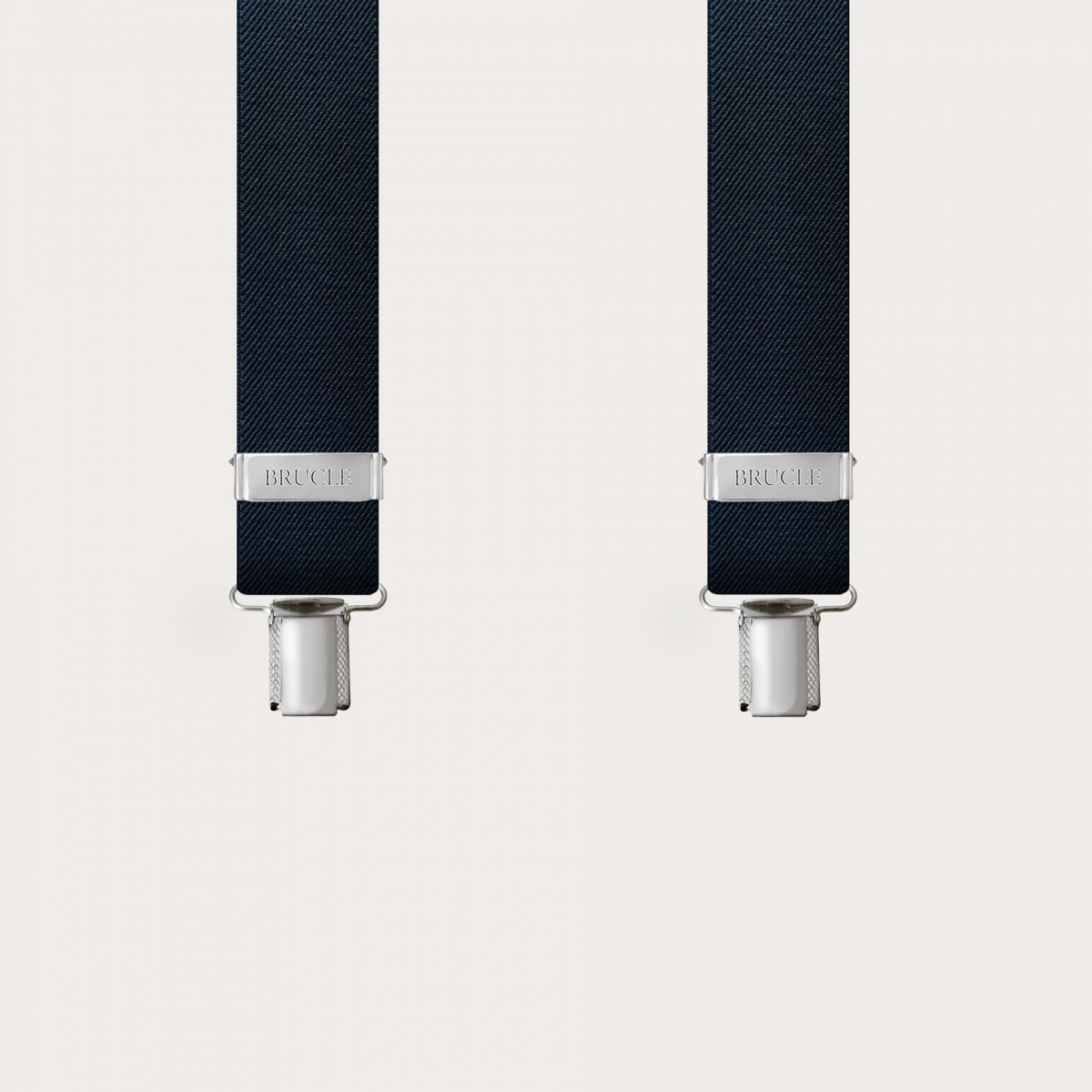 Bretelle extra lunghe a Y blu navy con clip