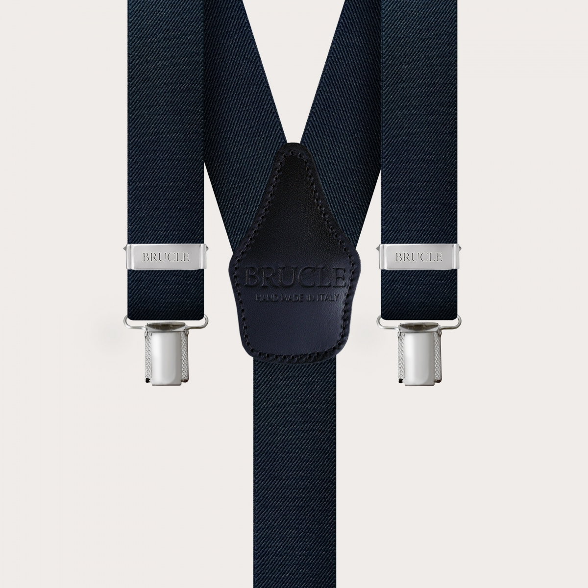 Extra lange Hosenträger in Y-Form in Marineblau mit Clips