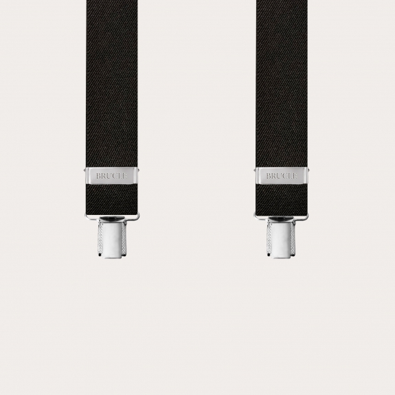 Extra lange schwarze Hosenträger in X-Form