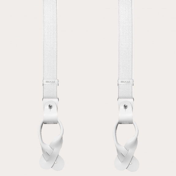 Bretelles extra longues en satin élastique blanc