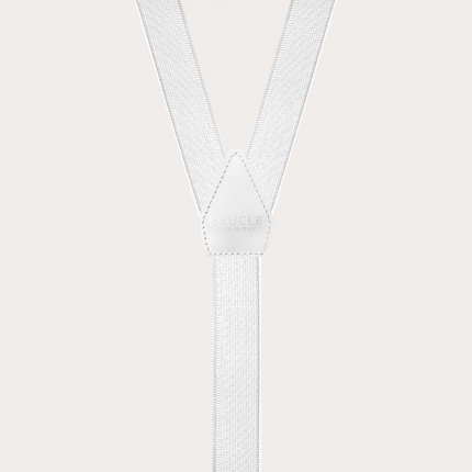 Bretelles extra longues en satin élastique blanc