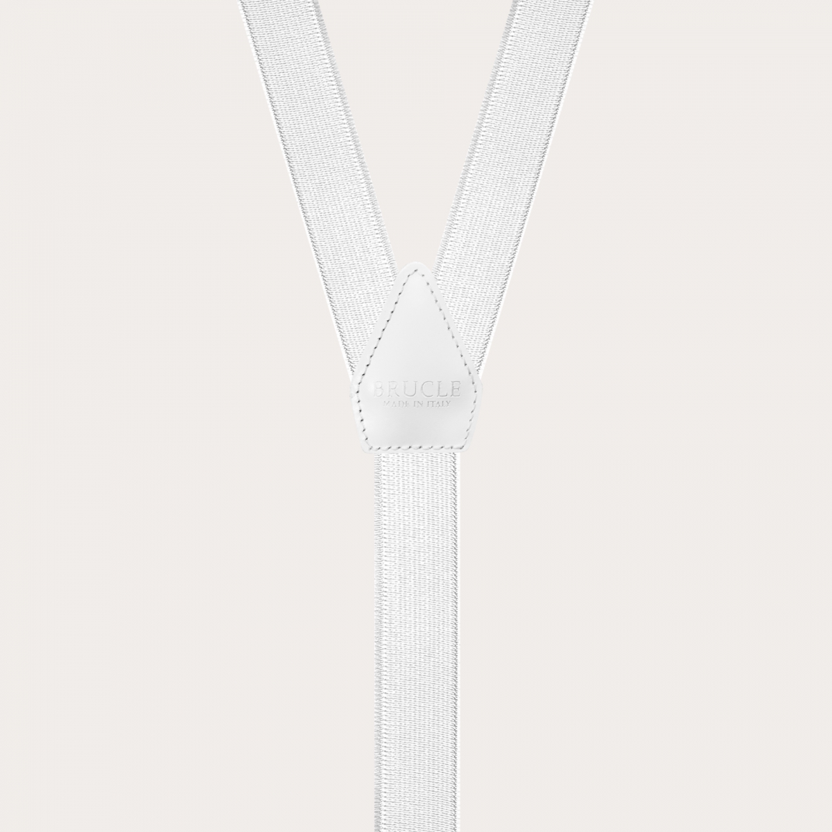 Extra-long white elastic satin suspenders