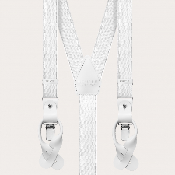 Bretelles extra longues en satin élastique blanc