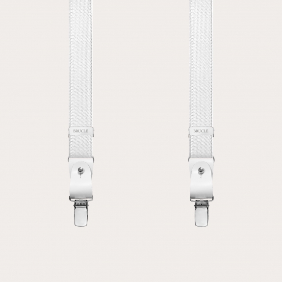 Bretelles extra longues en satin élastique blanc