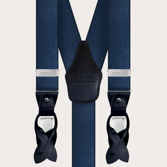 Bretelle extra lunghe a Y in raso elastico blu