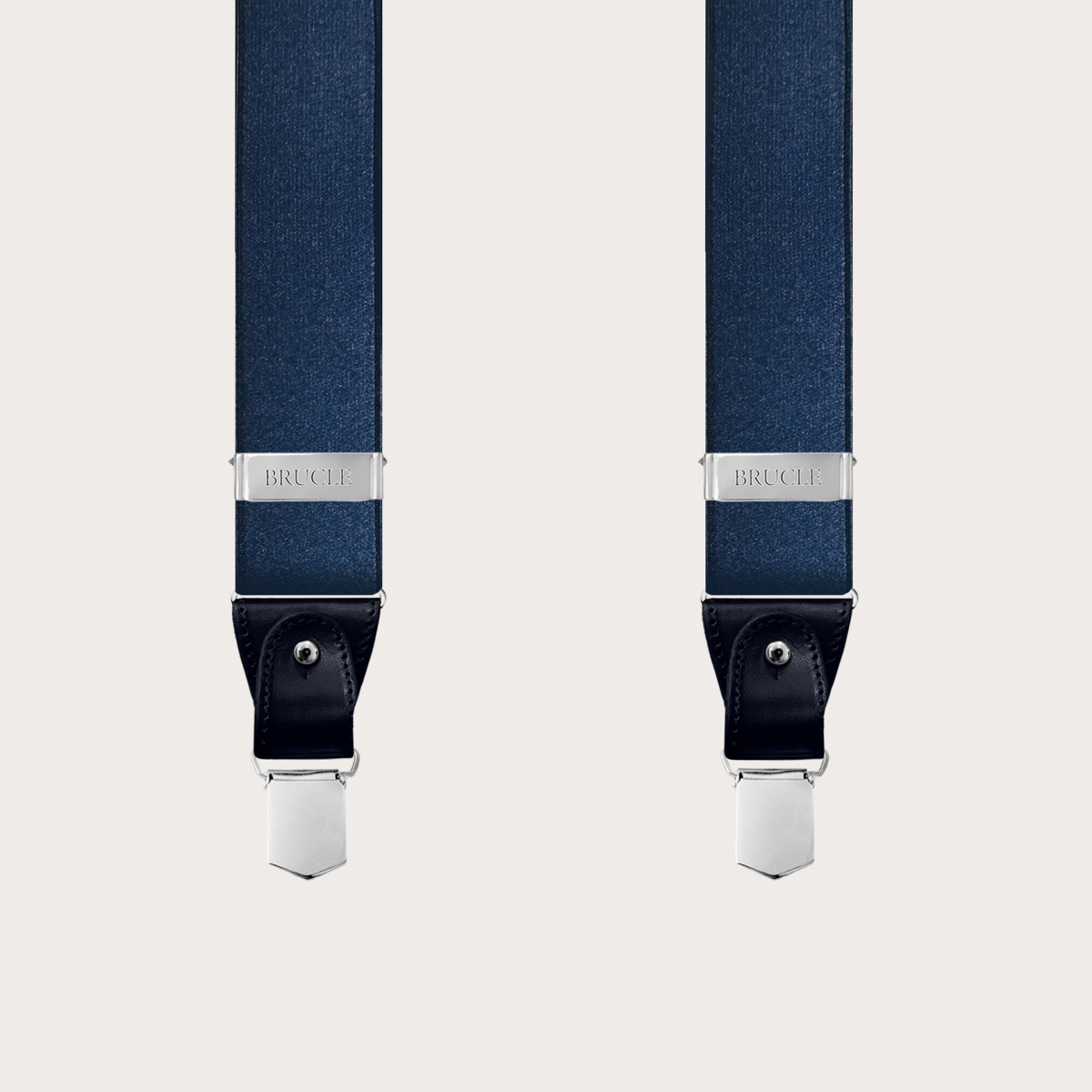 Bretelle extra lunghe a Y in raso elastico blu