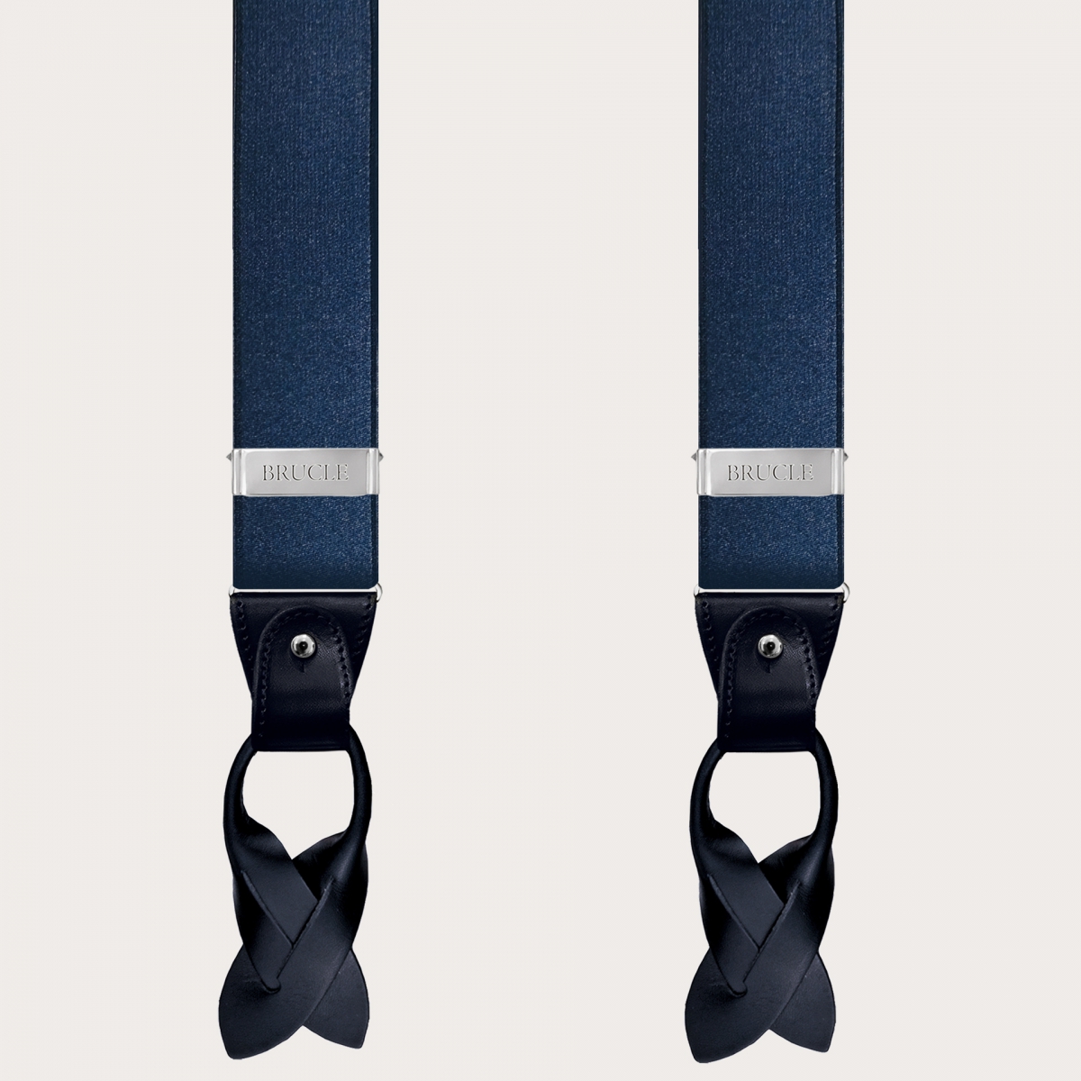 Bretelle extra lunghe a Y in raso elastico blu