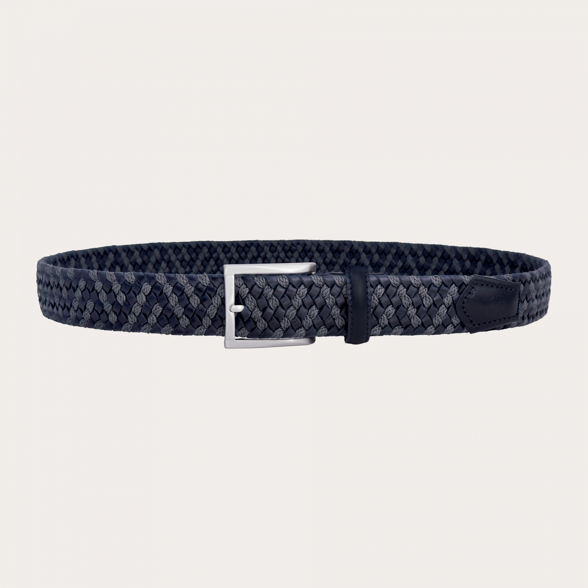 Blaues elastisches geflochtenes Gürtel aus Leder und Baumwolle