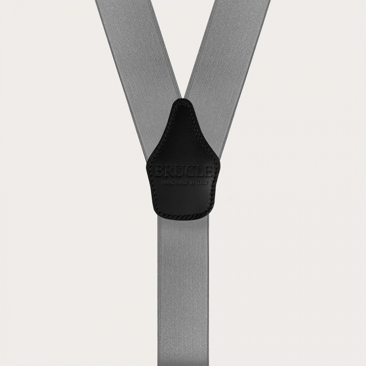 Elegant grey satin suspenders with button loops