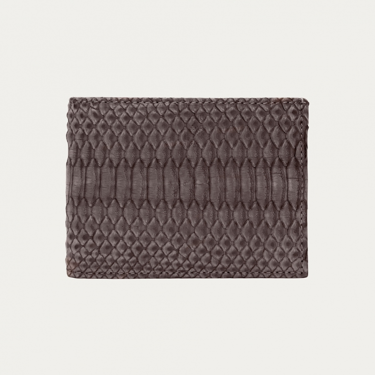 Luxury wallet in taupe nubuck-finished python
